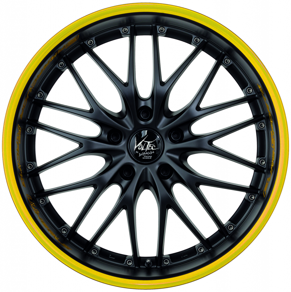 Barracuda Voltec T6 10x20 5x112 ET45 matt black trim yellow