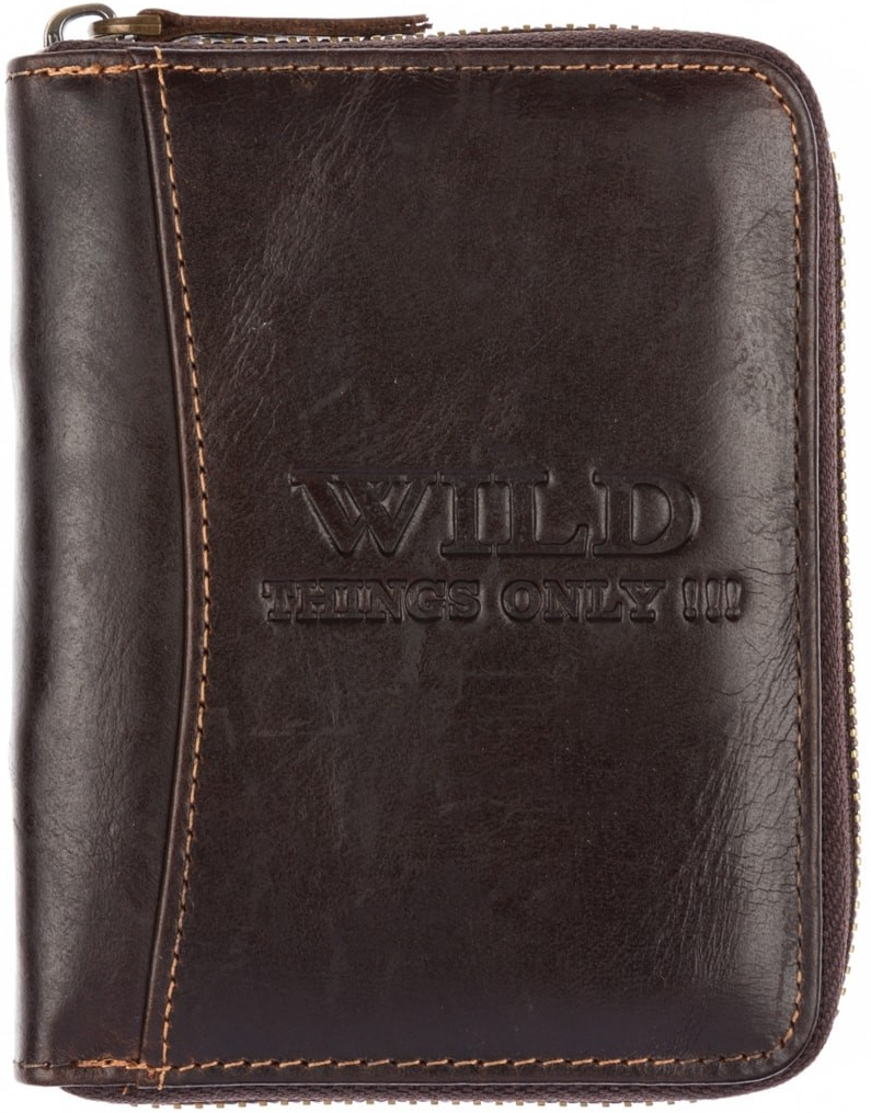 Wild kožená peněženka na zip 5508 hnědá