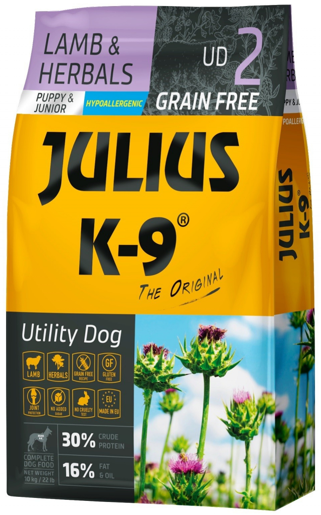 Julius K9 Grain Free Puppy & Junior Utility Dog Lamb & Herbals 10 kg