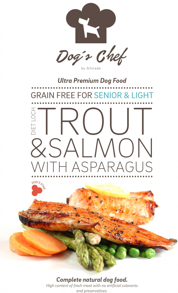 Dog\'s Chef Diet Loch Trout & Salmon with Asparagus SENIOR & LIGHT 15 kg