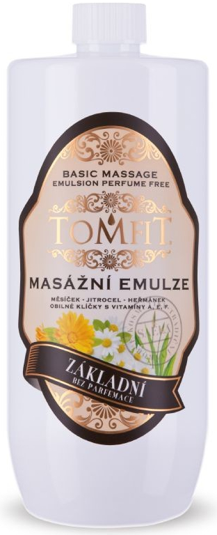 Tomfit masážní emulze základní bez parfemace 1000 ml