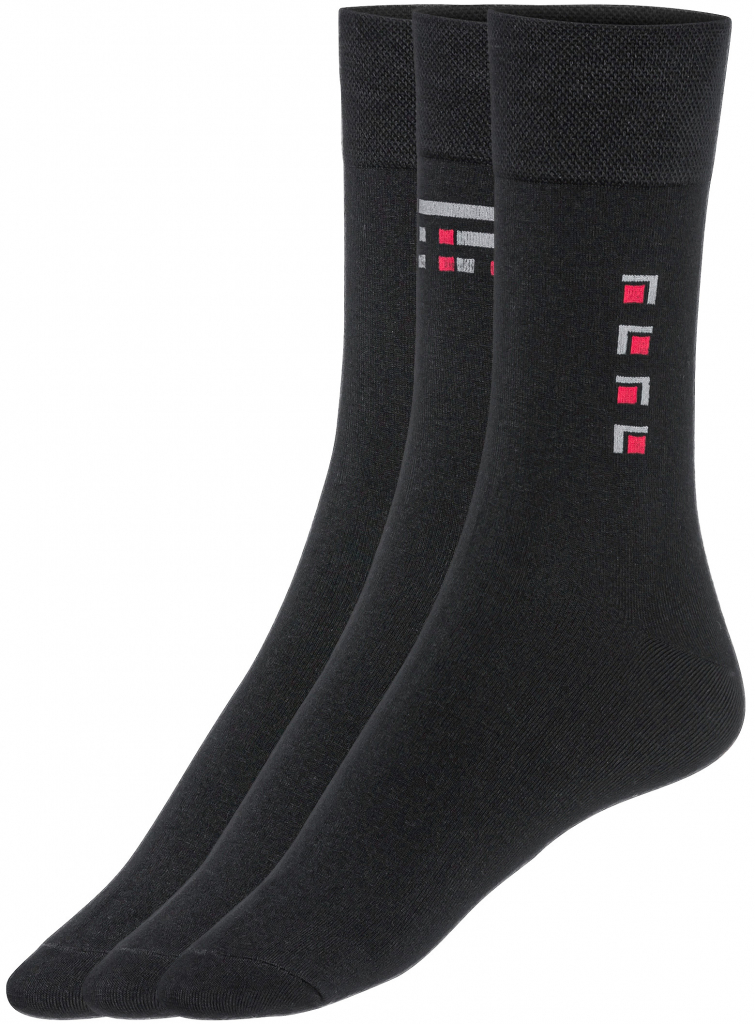 Livergy pánské ponožky 3 páry černá/pruhy
