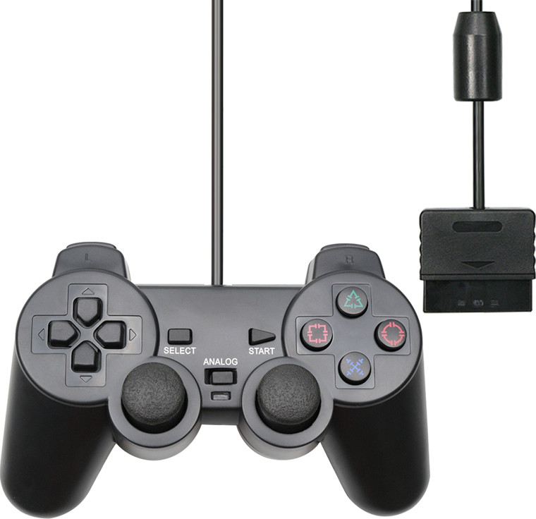 PSko Drátový ovladač pro PS1 a PS2 černý 5093