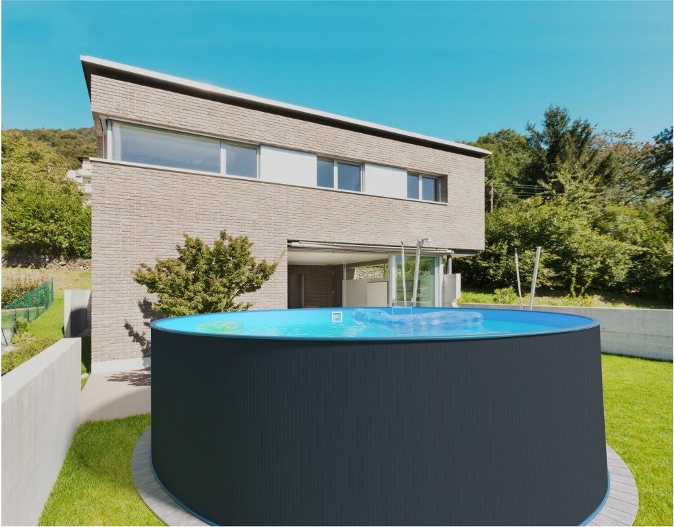 Planet Pool 450 x 122 cm antracit / blue