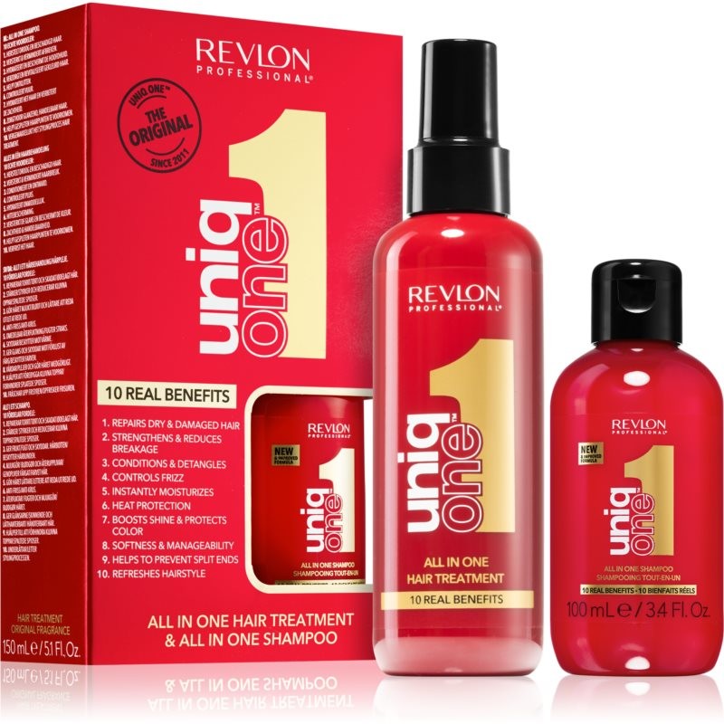 Revlon Professional Uniq One Uniq One All In One Classsic vyživující šampon pro všechny typy vlasů 100 ml + Uniq One All In One Classsic regenerační kúra pro všechny typy vlasů 150