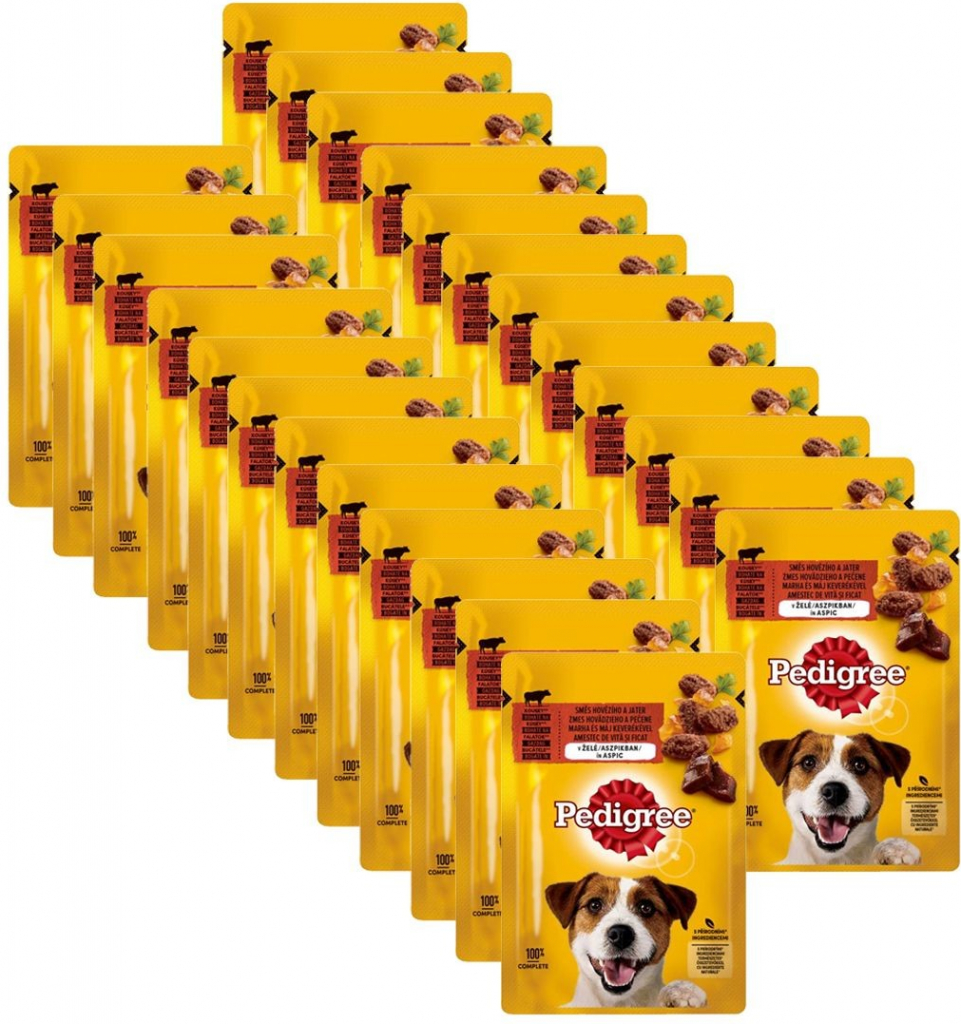 Pedigree s hovězím v želé Játra 24 x 100 g