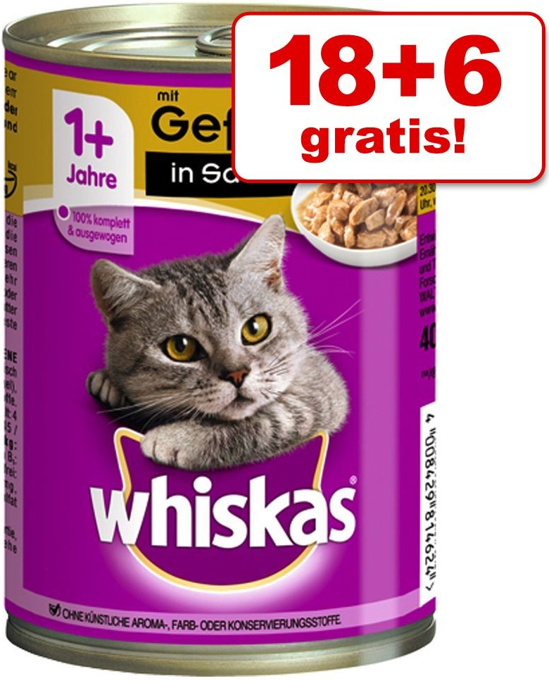 Whiskas 1+ drůbeží v omáčce 24 x 400 g