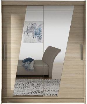 Kapol Westa XIV 150 cm s půleným zrcadlem a posuvnými dveřmi Dub Sonoma