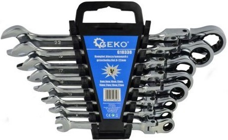 Klíče ráčnové očkoploché s kloubem 8ks 8-22mm GEKO G10338