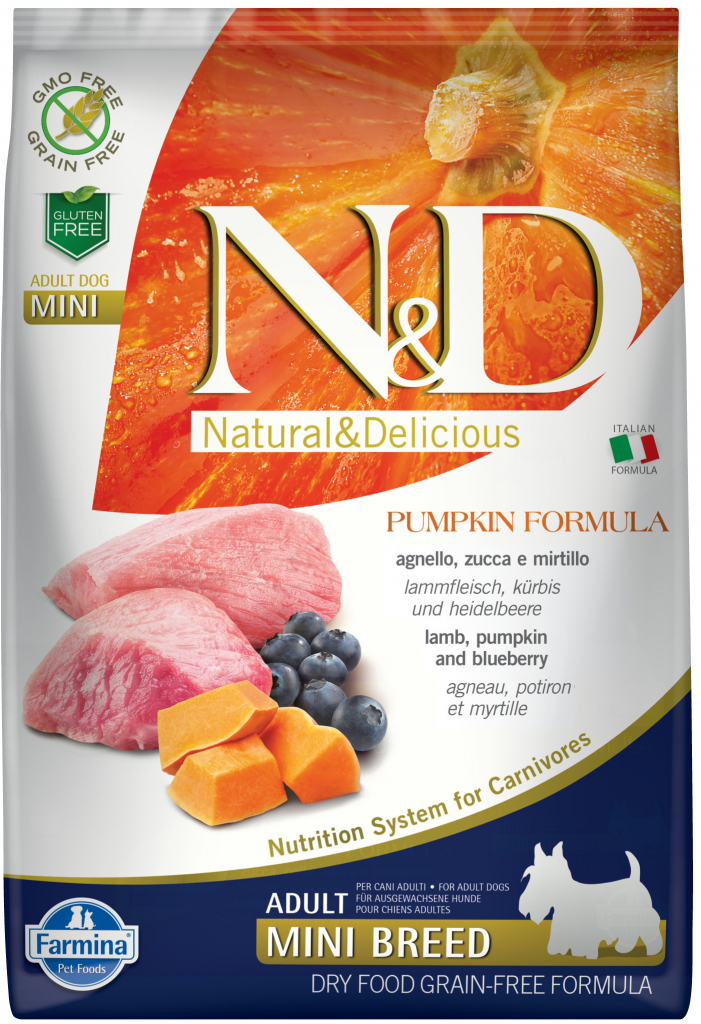 N&D Pumpkin Dog Adult Mini Grain Free Lamb & Blueberry 7 kg