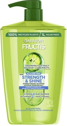Garnier Fructis Strength & Shine Fortifying Shampoo šampon pro posílení a lesk vlasů 1000 ml