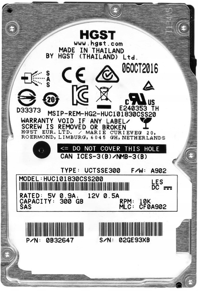 WD Ultrastar C10K1800 300GB, 2.5\