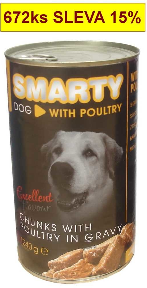 Smarty chunks Dog POULTRY-drůbeží 6 x 1,24 kg