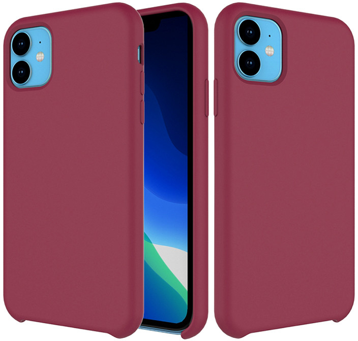 Pouzdro AppleMix Apple iPhone 11 - příjemné na dotek - silikonové - vínové