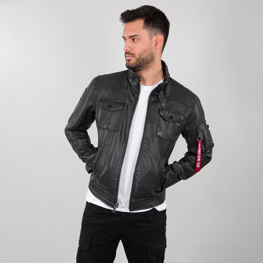 Alpha Industries bunda MA 1 LEATHER LW II black