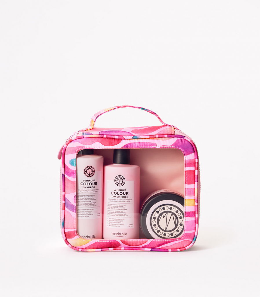 Maria Nila Luminous Colour Beauty Bag šampon 300 ml + kondicionér 300 ml + šampon 100 ml + kondicionér 100 ml dárková sada