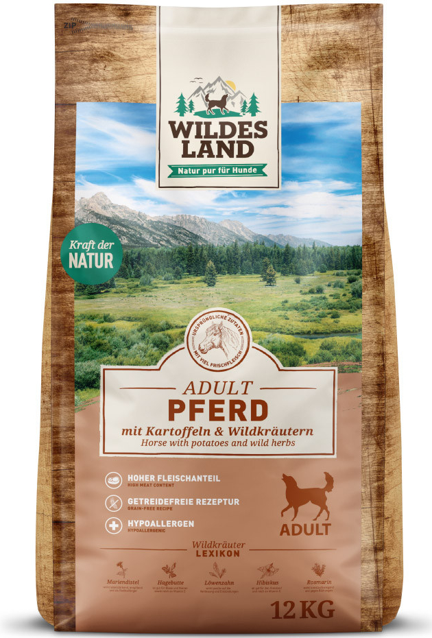 Wildes Land Koňské maso s bramborami a divokými bylinkami Grain Free 4 kg