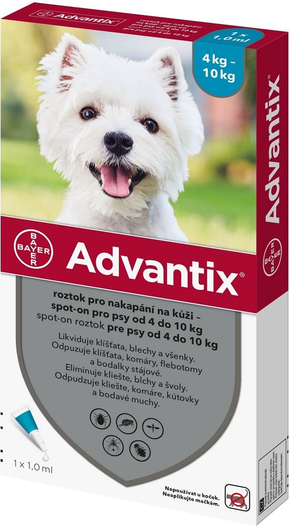 Advantix Spot-on pro psy 4-10 kg 1 x 1 ml