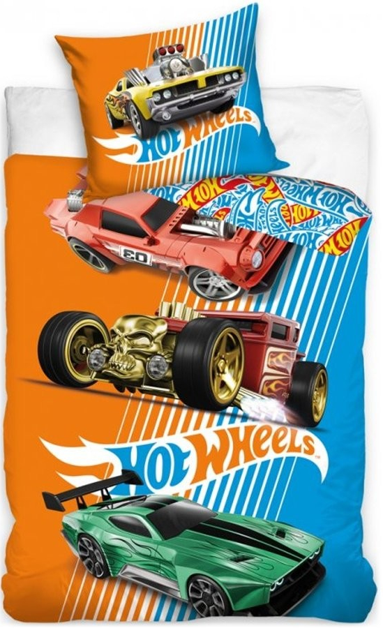 Carbotex bavlna povlečení Hot Wheels motiv Závoďáci 100% bavlna Renforcé 70x90 140x200