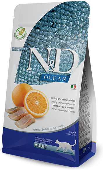 N&D OCEAN Cat Grain Free Adult Herring & Orange 10 kg