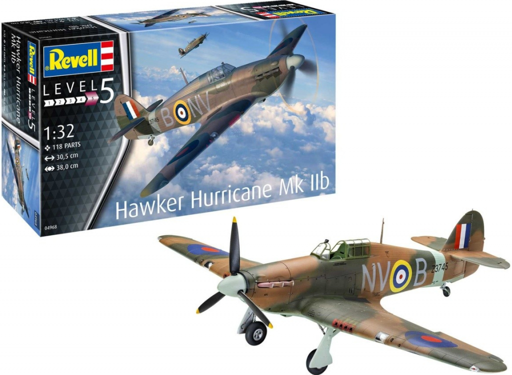 Revell Plastic ModelKit letadlo 04968 Hawker Hurricane Mk IIb 1:32