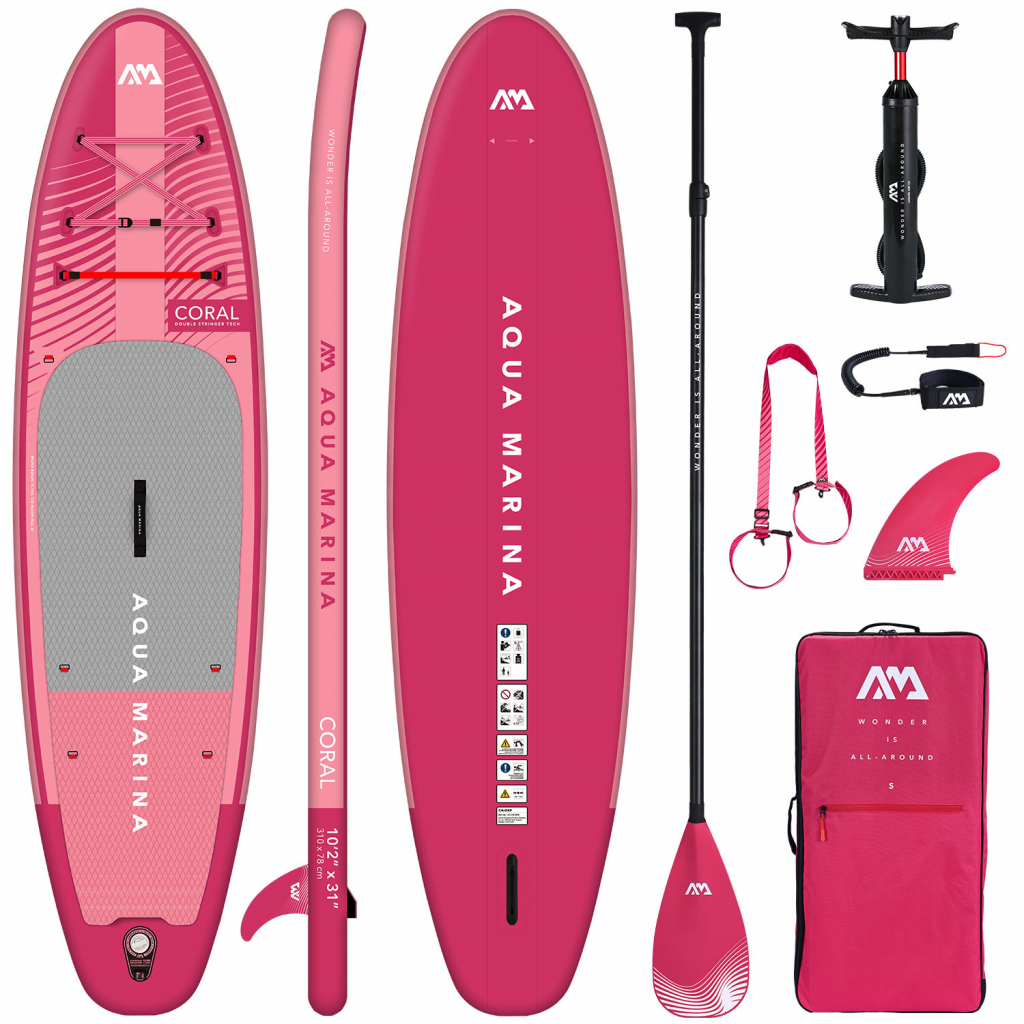 Paddleboard Aqua Marina Coral 10\'2\'\' x 31\'\' x 4.75\'\' Raspberry 12501846