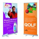 komplet Roll up 850 x 2000mm + vytištěný banner 440gr, polom