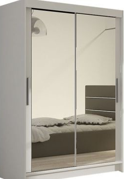 Kapol Miami VII 120 cm s dvojitým zrcadlem a posuvnými dveřmi Matná bílá
