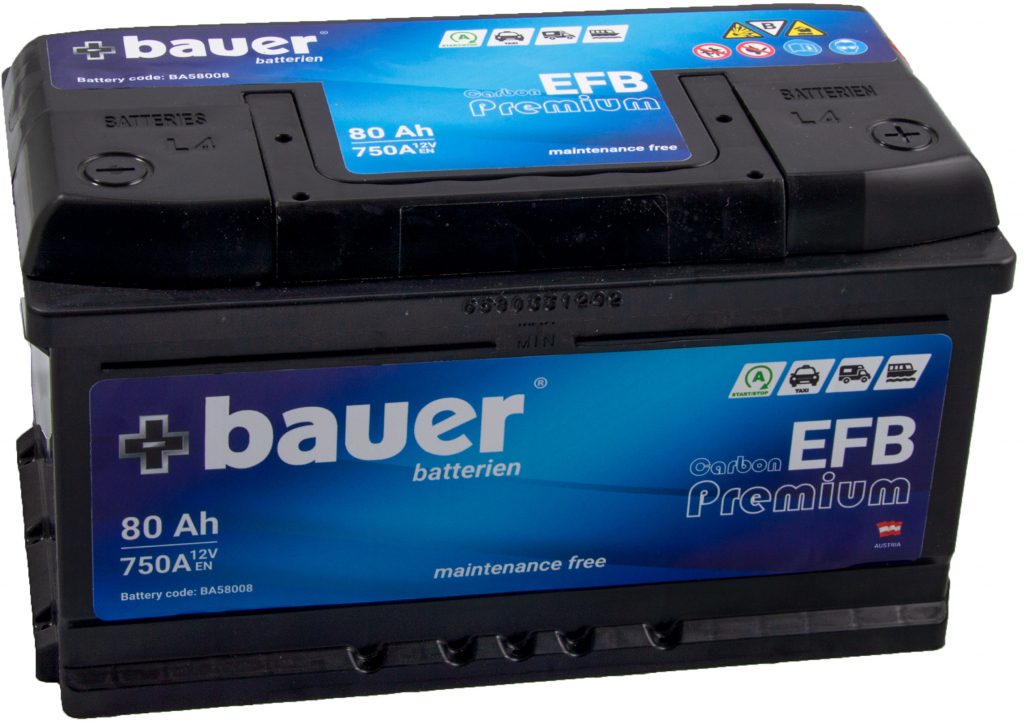 Bauer Carbon EFB 12V 80Ah 750A BA58008