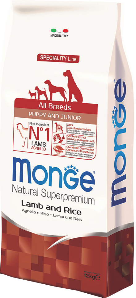 Monge Natural Superpremium All Breeds Puppy Lamb & Rice 12 kg