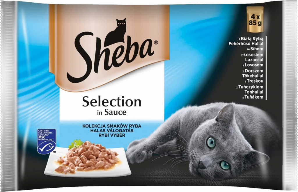 Sheba Selection in Sauce Rybí výběr ve Šťávě 4pack 340 g