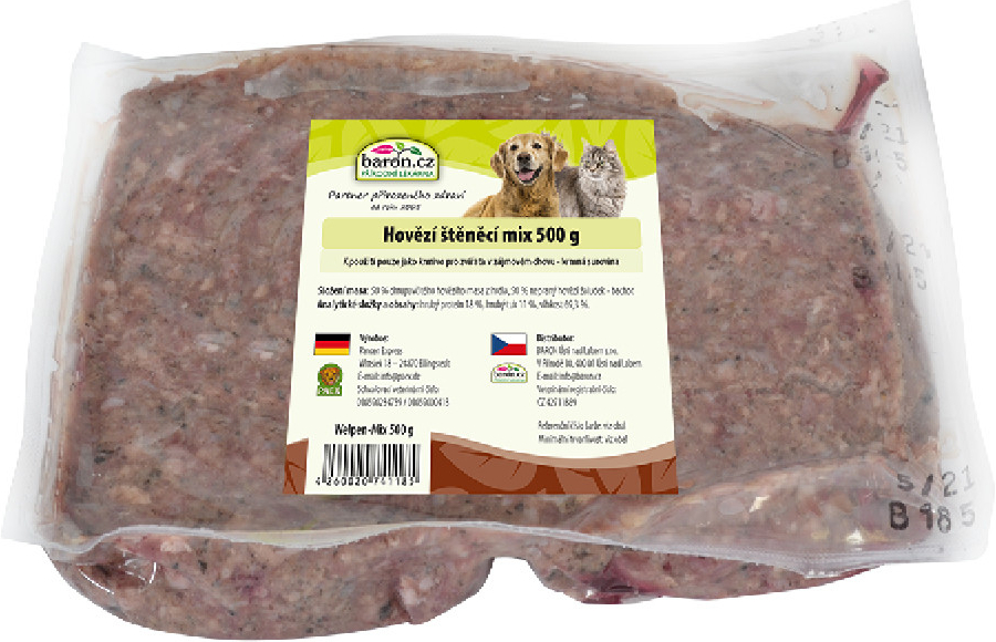 Paex maso Hovězí štěněčí mix s dršťkami pro psy – KOMPLET 0,5 kg