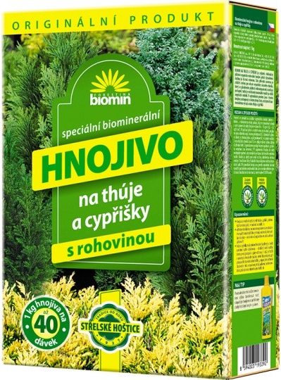 AG Biomin na thúje a cypřišky - hnojivo - 1 kg