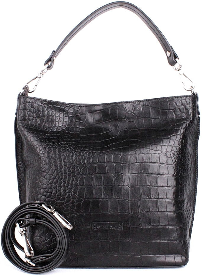 Gianni Conti Luxusní kožená kabelka na rameno crossbody no. 028 černá
