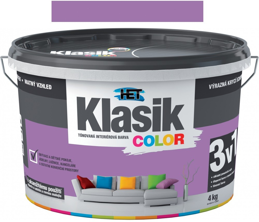 Het Klasik Color - KC 347 fialový šeříkový 4 kg