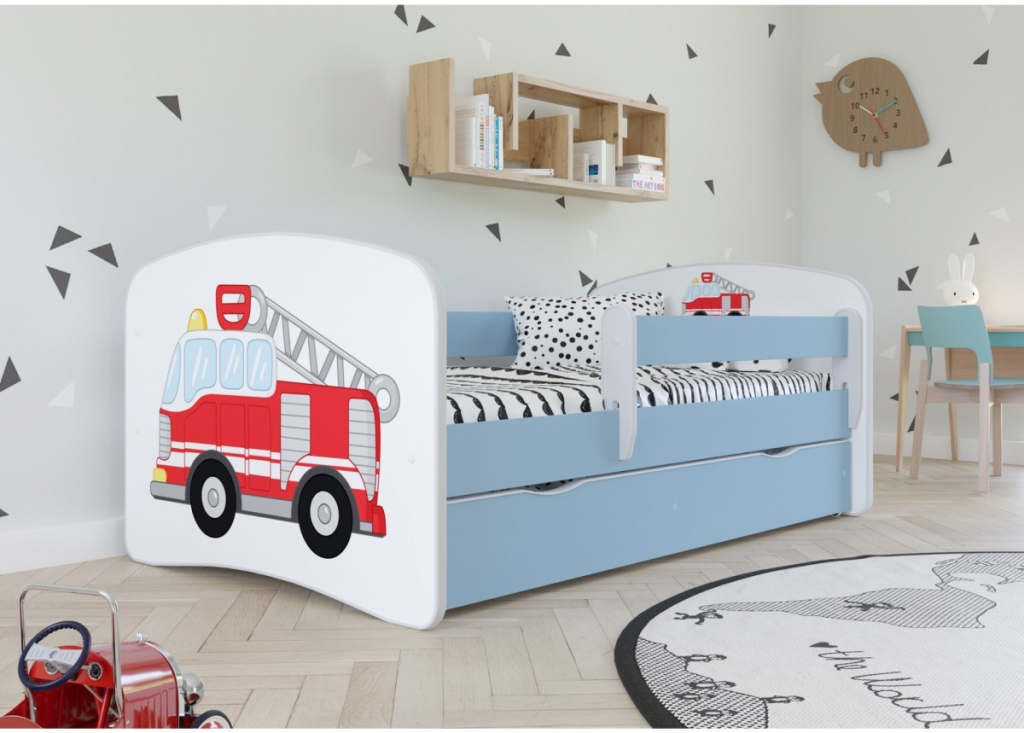 Kocot Kids Babydreams hasičské auto modrá s matrací