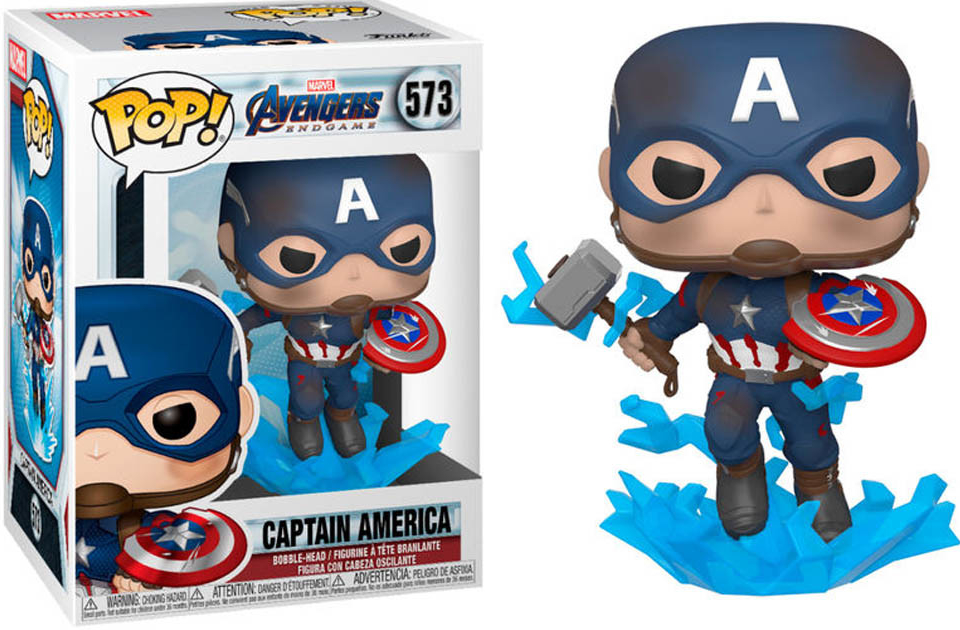 Funko Pop! Marvel Endgame Captain America with Broken Shield and Mjolnir 9 cm