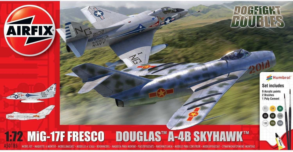 Airfix Gift Set letadla A50185 Mig 17F Fresco Douglas A 4B Skyhawk Dogfight Double 1:72