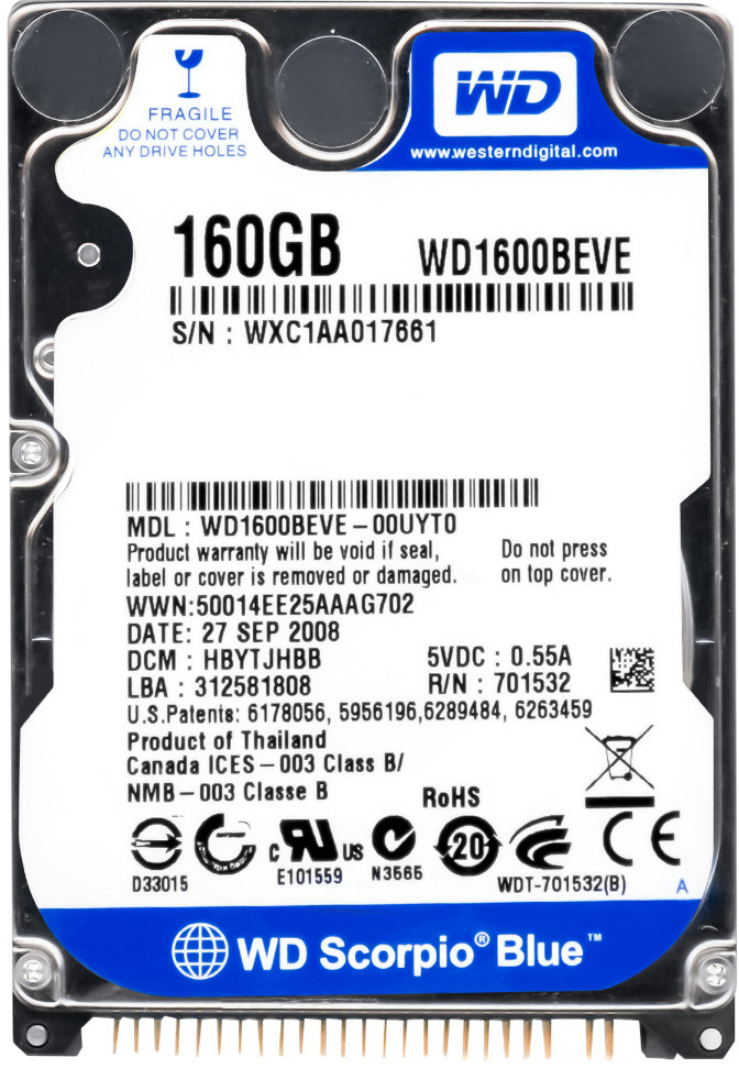 WD Scorpio Blue 160GB, 2,5\