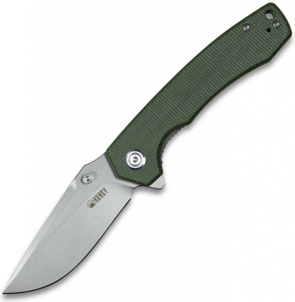 KUBEY Calyce Liner Lock Flipper Folding Knife Micarta Handle KU901C