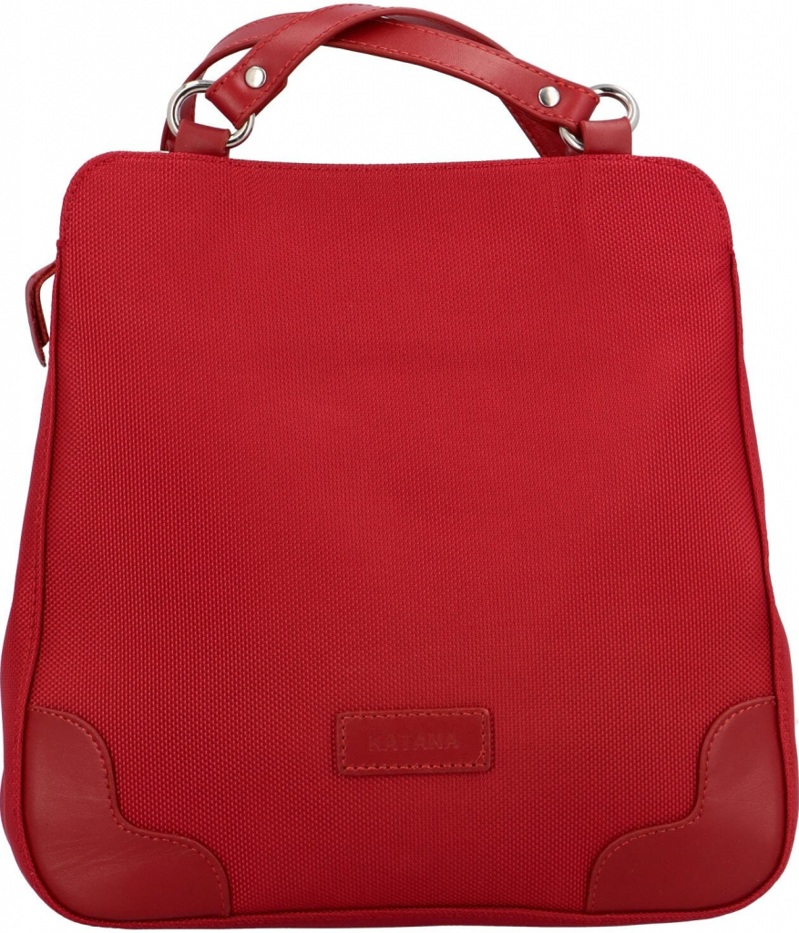 Lehká dámská textilní kabelka batoh Ninon červená