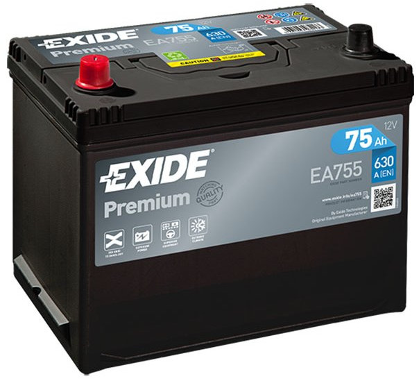 Exide Premium 12V 75Ah 630A EA755