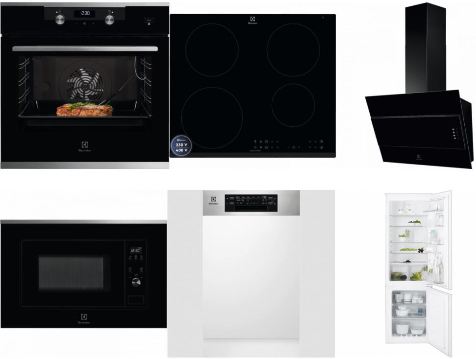 Set Electrolux KODEC75X2 + LIR60433B + LFV316K + LMS2203EMX + EEM43300IX + ENT6TF18S