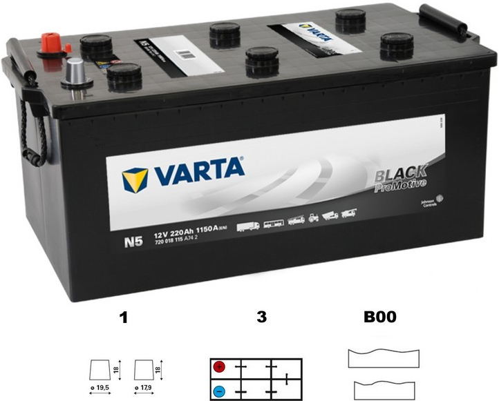 Varta Promotive Black 12V 220Ah 1150A 720 018 115