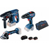 Sada aku nářadí: Bosch GBH 180-LI + GSR 18V-50 + GWS 180-LI Professional + 2x GBA 18V 5.0Ah + nabíječka + Brašna na nářadí (0615990M32)