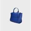 Menší designová sytě modrá kožená kabelka do ruky Chantal VERA PELLE 10708