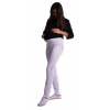 Be MaaMaa Těhotenské kalhoty s mini těhotenským pásem - bílé (barva: bílá, vel. L)
