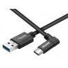 Datový a nabíjecí kabel USB - USB Type-C, 100cm, konektor v úhlu 90°, černý DCUS-TPCLR-10K