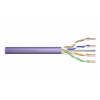 DIGITUS CAT 6 U-UTP instalační kabel, drát, měď, délka 305 m, Papírový box, LSOH, AWG23, barva fialová | DK-1613-VH-305