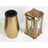 Lampa a váza na hrob kovová luxus, povrch zlato II